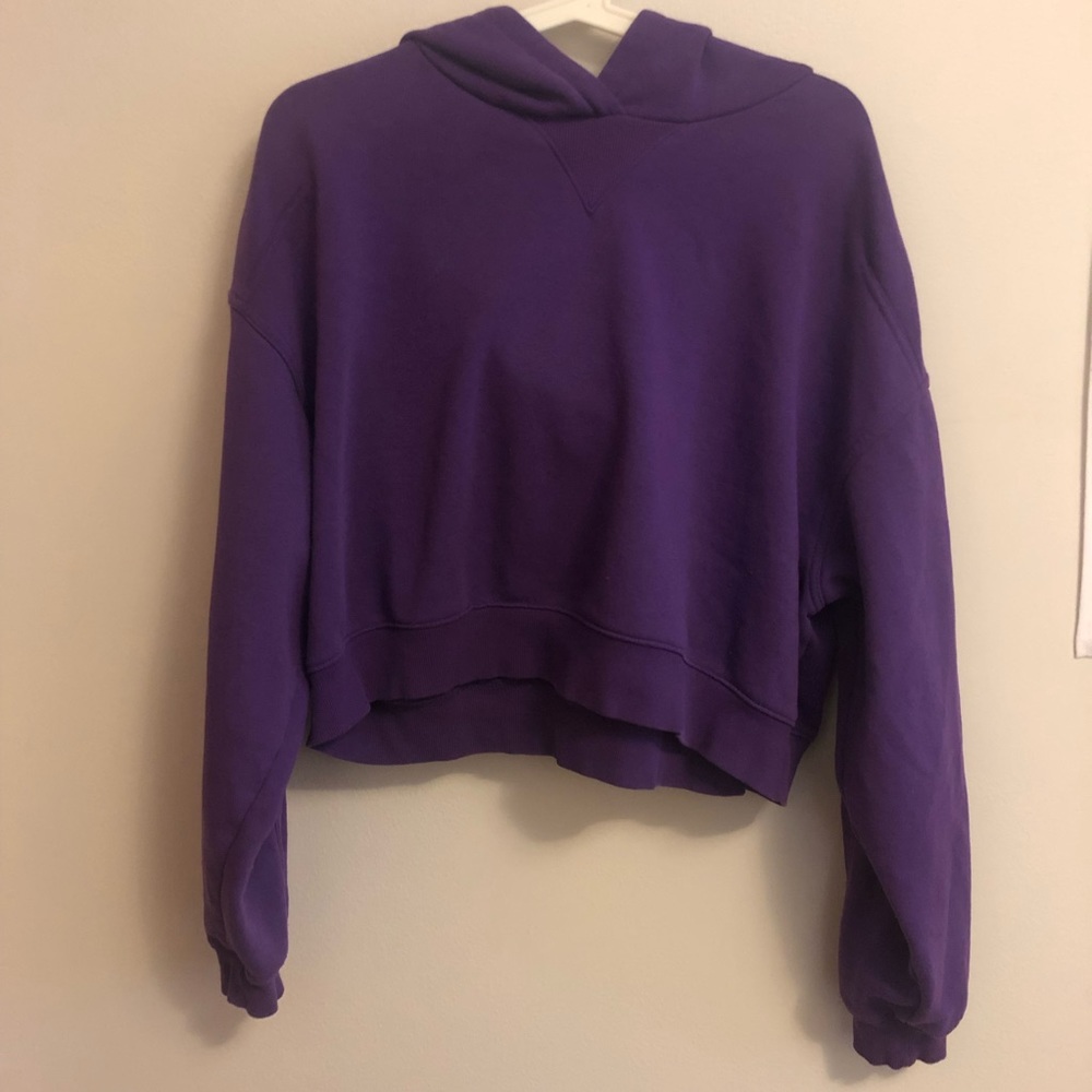 Purple Cropped Hoodie